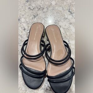 BCBGeneration Women's Black Strappy Slide Sandals size 8